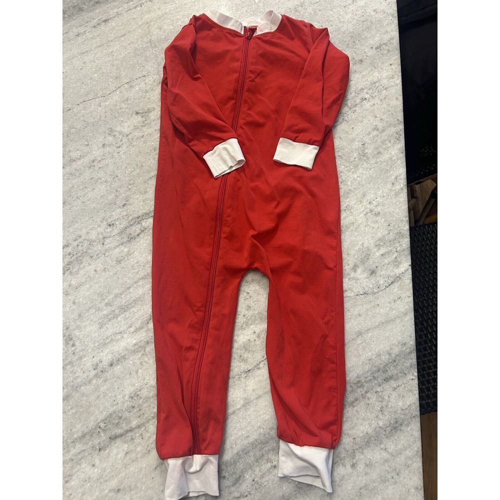 Boutique One-Piece Pajamas Size 3  Holiday Christmas Smocking Bug Red